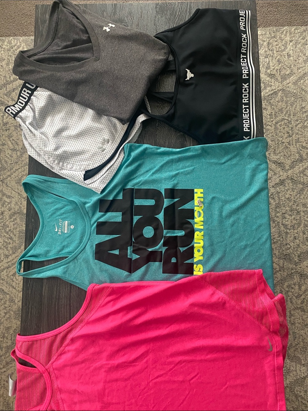 Nike Teal Graphic Racerback Tank with Yellow Accent